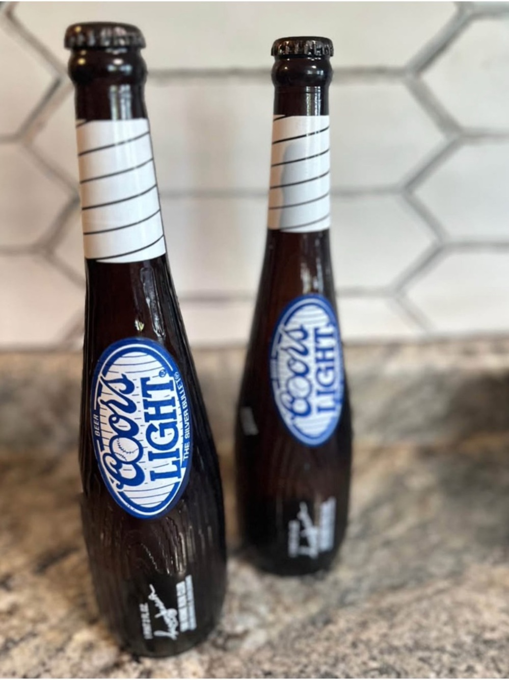 Coors Light Brown Bottle Set with Blue Logo